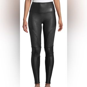 Spanx Faux Leather Moto Leggings - 1X